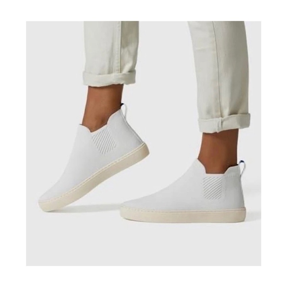 Rothy’s the Chelsea Boot in Bright White, GUC, Size 8,